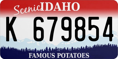 ID license plate K679854