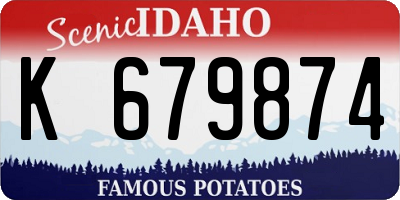 ID license plate K679874