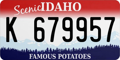 ID license plate K679957