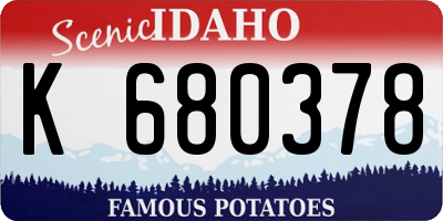 ID license plate K680378