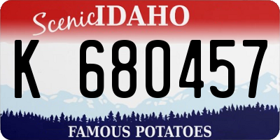 ID license plate K680457