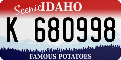 ID license plate K680998