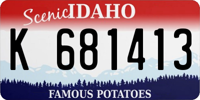 ID license plate K681413
