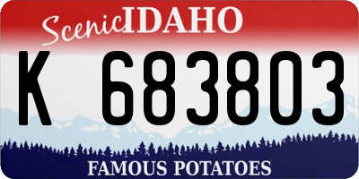 ID license plate K683803