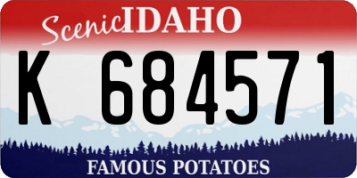 ID license plate K684571