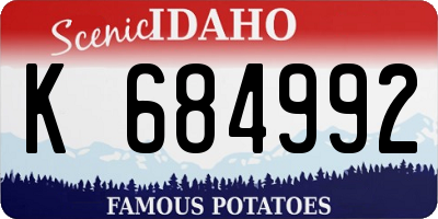 ID license plate K684992