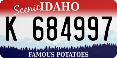 ID license plate K684997