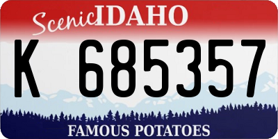 ID license plate K685357