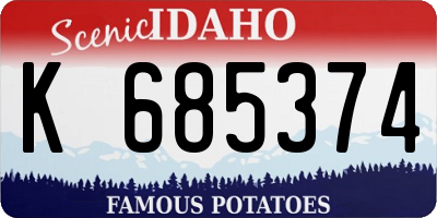 ID license plate K685374
