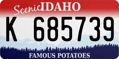 ID license plate K685739