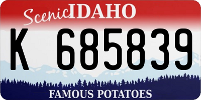 ID license plate K685839