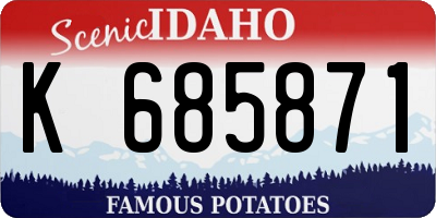 ID license plate K685871