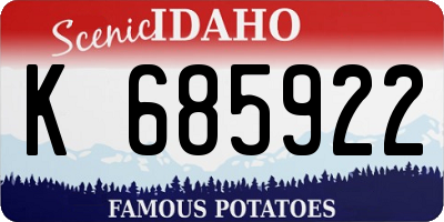 ID license plate K685922
