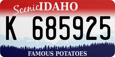 ID license plate K685925