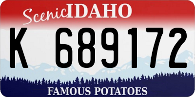 ID license plate K689172