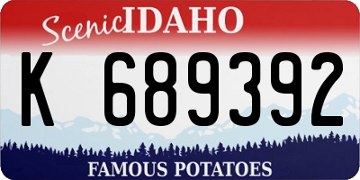 ID license plate K689392