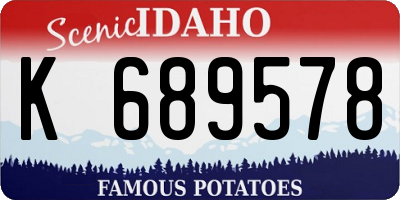ID license plate K689578