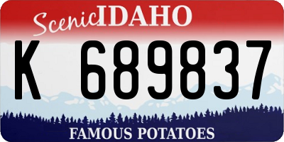ID license plate K689837