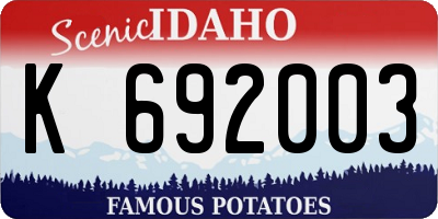 ID license plate K692003