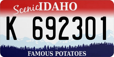 ID license plate K692301