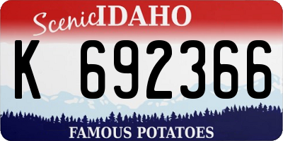 ID license plate K692366