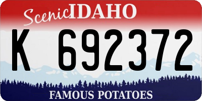 ID license plate K692372