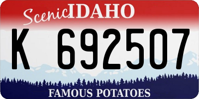 ID license plate K692507