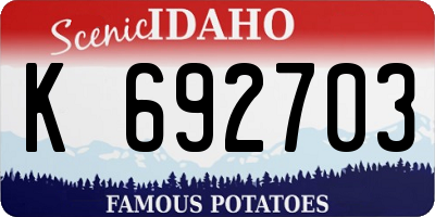 ID license plate K692703