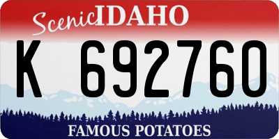 ID license plate K692760