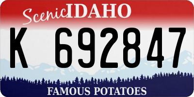 ID license plate K692847