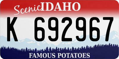 ID license plate K692967