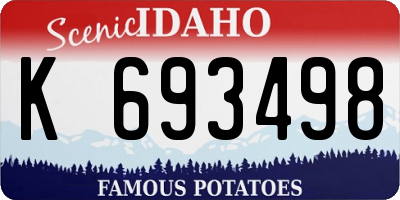 ID license plate K693498