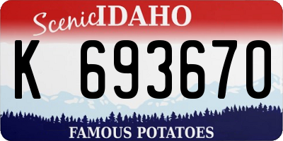 ID license plate K693670