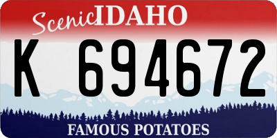 ID license plate K694672