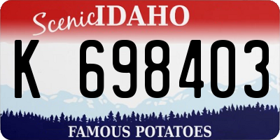 ID license plate K698403