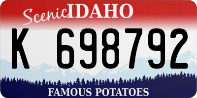 ID license plate K698792
