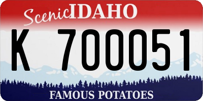ID license plate K700051