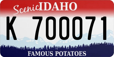 ID license plate K700071