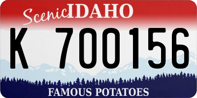 ID license plate K700156