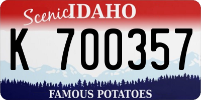 ID license plate K700357