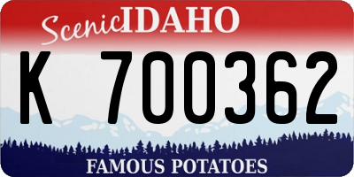 ID license plate K700362