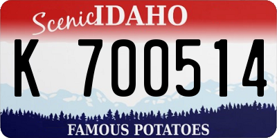 ID license plate K700514