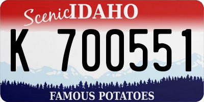 ID license plate K700551