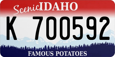 ID license plate K700592