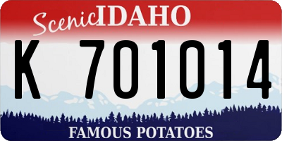 ID license plate K701014