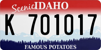 ID license plate K701017