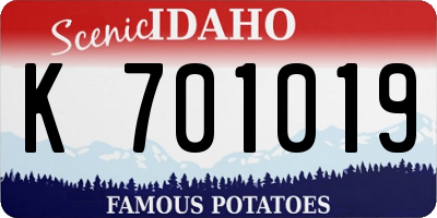 ID license plate K701019