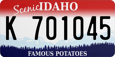 ID license plate K701045
