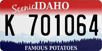 ID license plate K701064