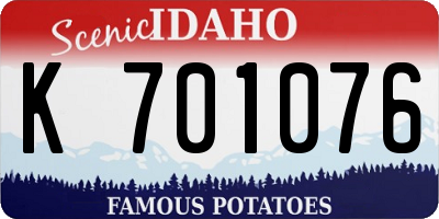 ID license plate K701076